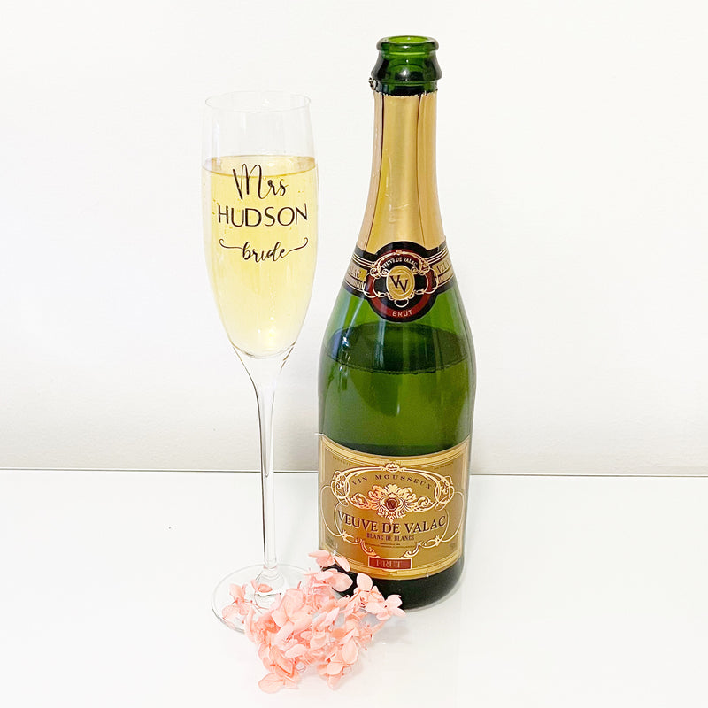 Personalised champagne glass