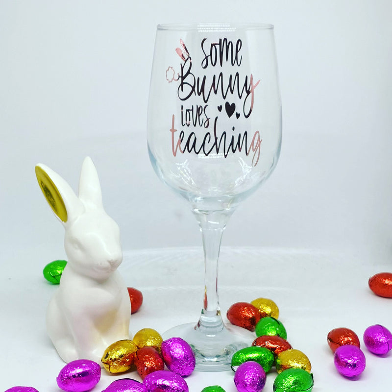 Easter Themed Wine Glass For Teachers