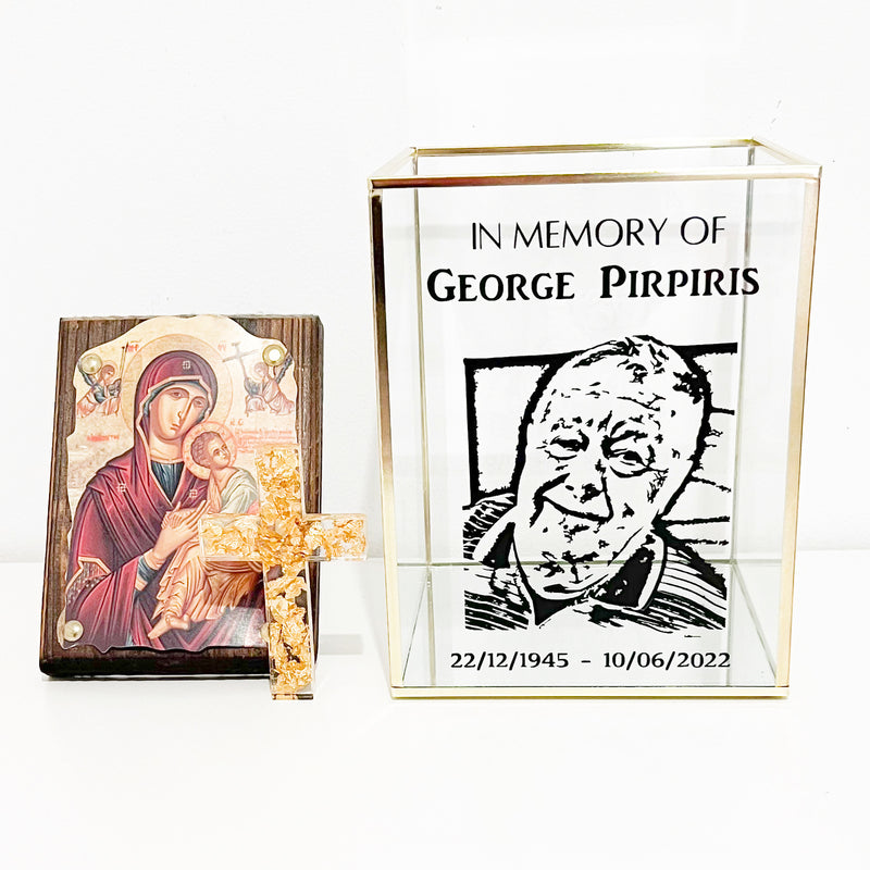 Memorial Candle Holder (WITH SKETCHED VINYL PHOTO)