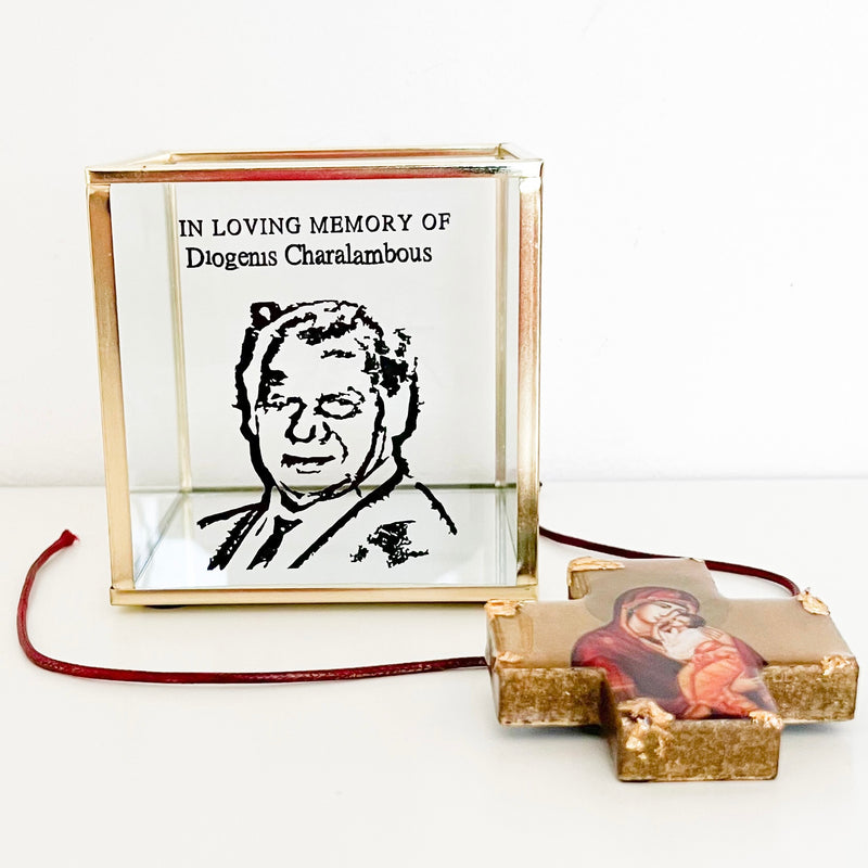 Memorial Candle Holder (WITH SKETCHED VINYL PHOTO)