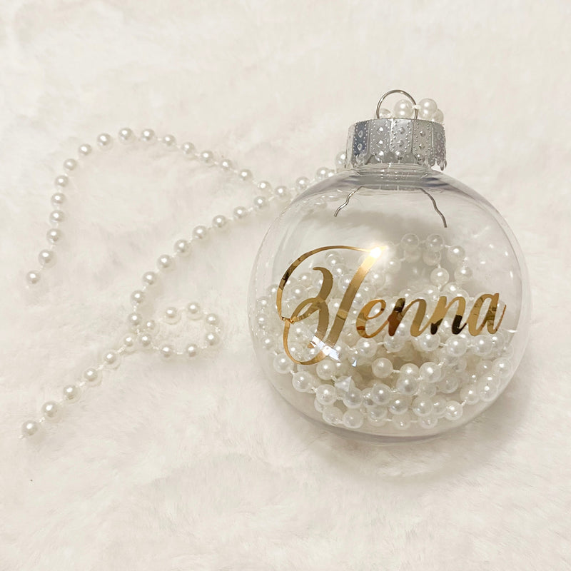 Personalised Bauble - With Pearls