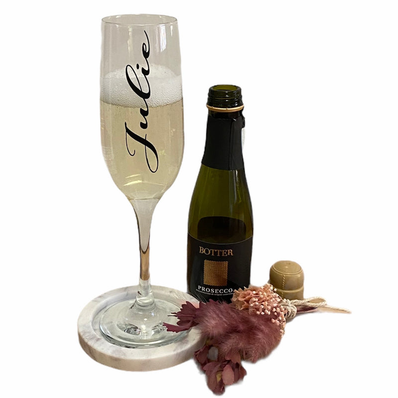 Personalised champagne glass