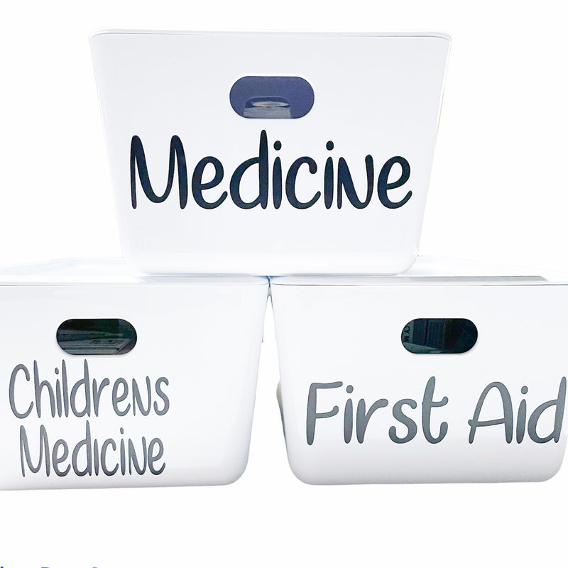 Vinyl Labels for Medicine Cupboard/Tubs